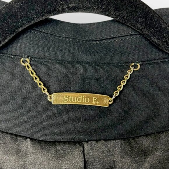 Studio F Black Blazer with Studded Shoulder Detail - Picture 8 of 8
